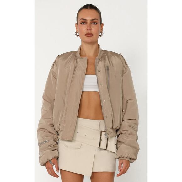 BY.DYLN Kai Bomber Jacket in Mushroom. Size M. - Picture 4 of 10